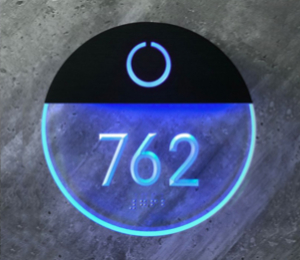 Floating Clear Horizontal LED Sign And Doorbell